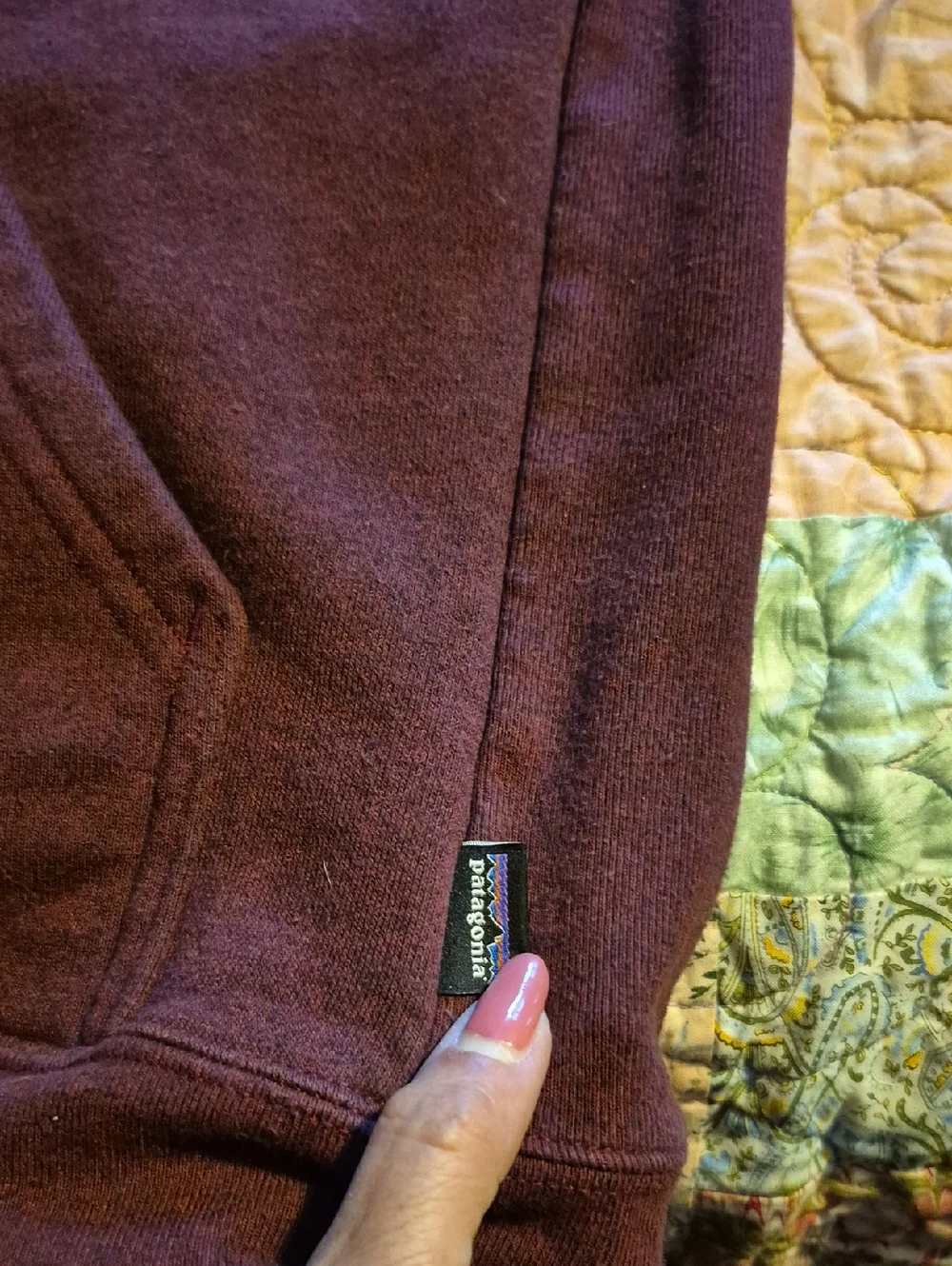 Patagonia Maroon Pullover Hoodie With Logo Sz. L - Picture 7 of 7